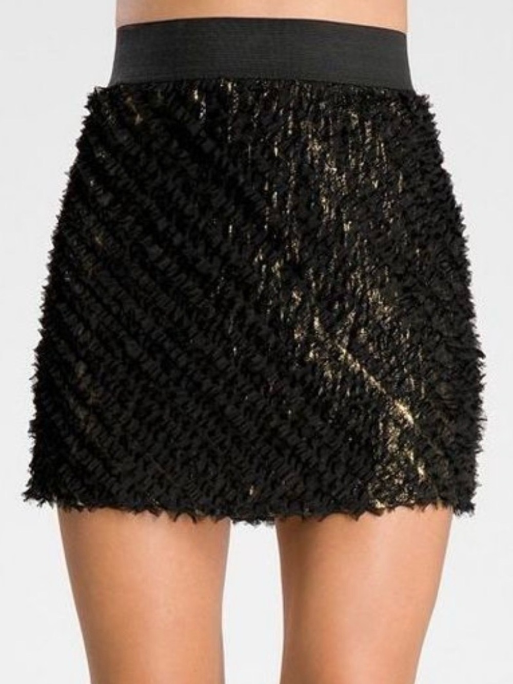 NWT GUESS Premium Davina Ruffle Two-Tone Mini Skirt Small